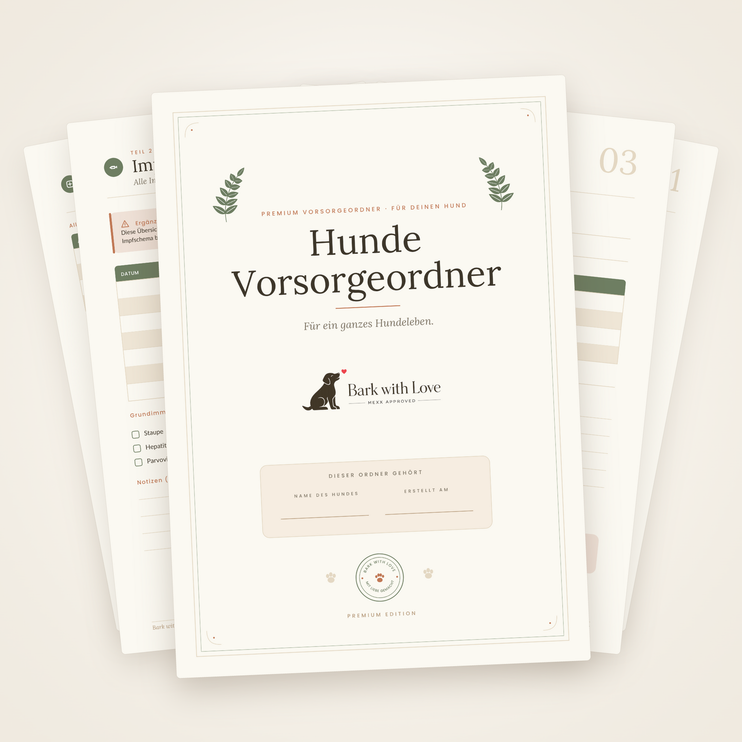 Hunde-Vorsorgeakte zum Ausdrucken – Druck-PDF (68 Seiten)