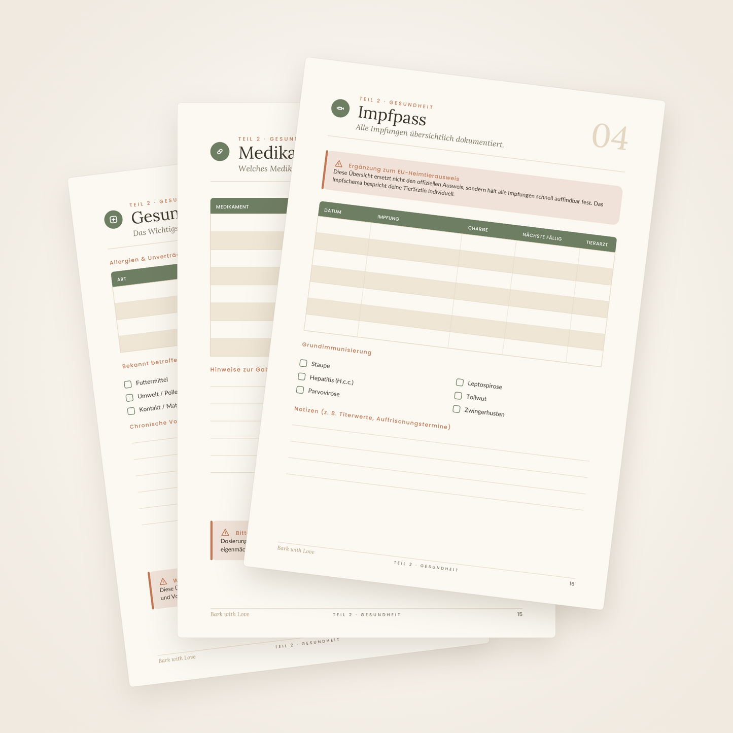 Hunde-Vorsorgeakte zum Ausdrucken – Druck-PDF (68 Seiten)