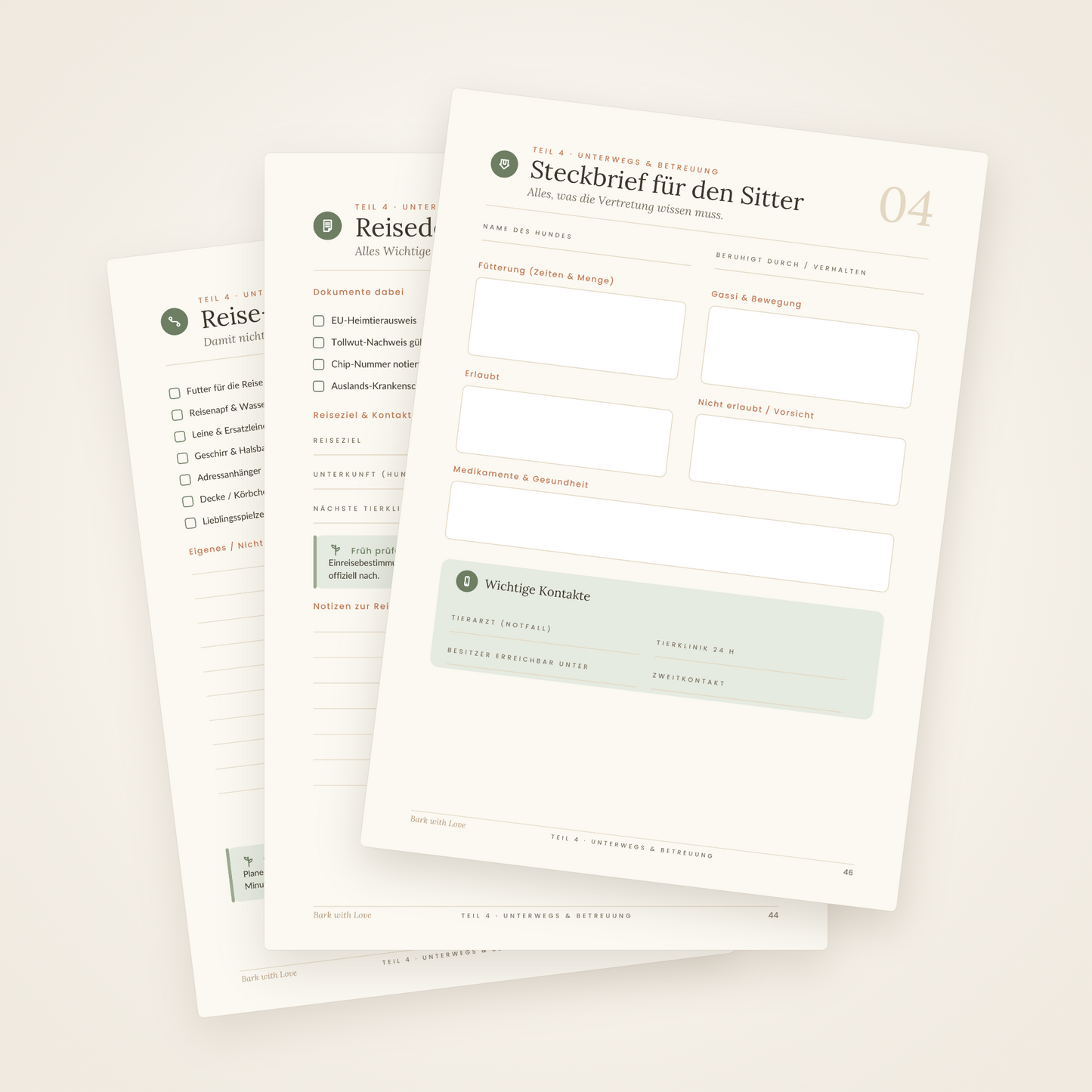 Hunde-Vorsorgeakte zum Ausdrucken – Druck-PDF (68 Seiten)