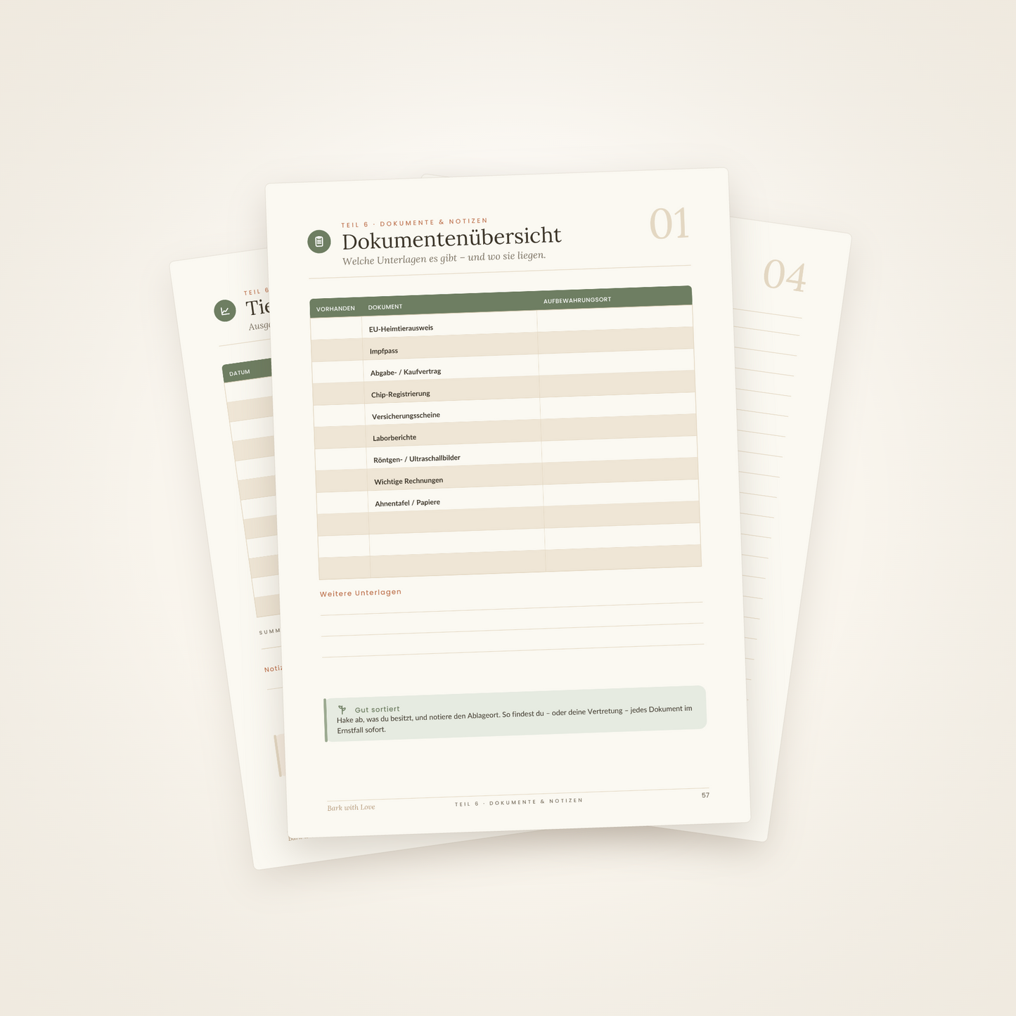 Hunde-Vorsorgeakte zum Ausdrucken – Druck-PDF (68 Seiten)